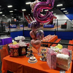 So nicely set up!! Table clothes, plates, napkins, cups &amp; forks were provided!