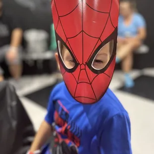 One of the twins I nanny at their birthday party my daughter &amp; I attended!