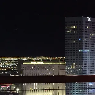 a view of a city at night