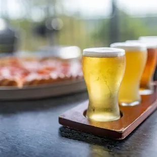 three glasses of beer