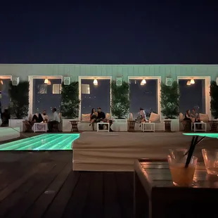 One of serveral lounge areas surrounding the pool