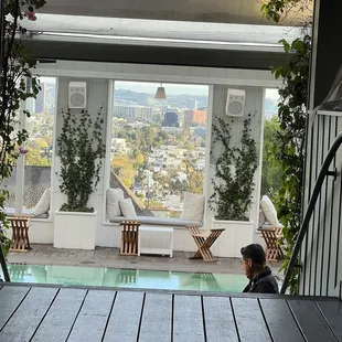 View of the pool from the bar