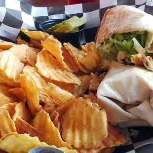 Sandwich of the week, Chicken Caesar Wrap with housemade chips