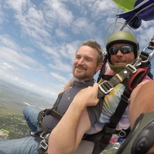 Enjoying the ride back down to earth