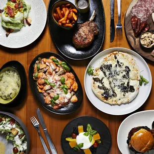 Lots of options. Think New American cuisine with a Mediterranean leaning.