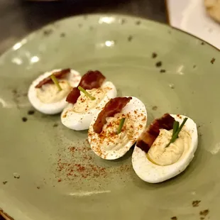 Deviled eggs, a bit too salty