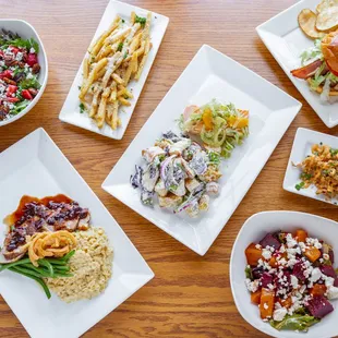 a variety of dishes