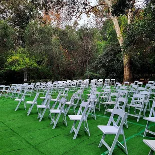 Padded chairs, Astroturf, dolly heaters and more available for rent. Message us today for your next event!