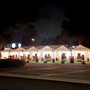 Tents, hair &amp; make-up stations and dolly heaters.