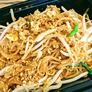 Chicken Pad Thai post mix and some bites. Too delicious to wait for a before picture.