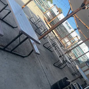 The outside were the band plays