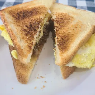 Sausage egg and cheese sandwich