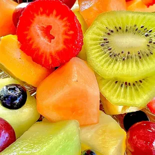 a plate of fruit salad