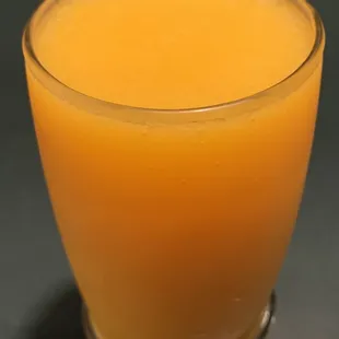 a glass of orange juice