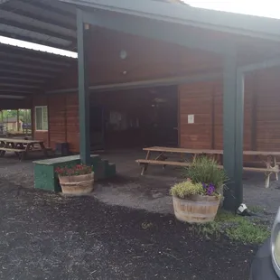 Front view of stables