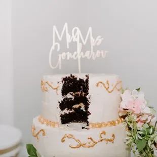 a cake with a piece missing