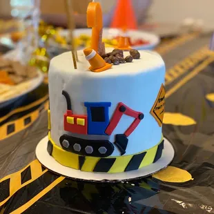 a construction themed cake