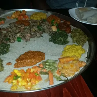 Vegi platter/tibs &amp; kitfo