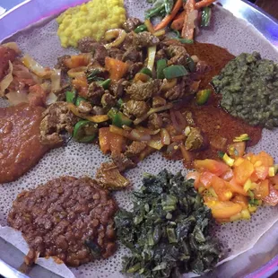 Truly palate-pleasing! You must order the Veggie Combo platter along with the Spicy Lamb Tibs!