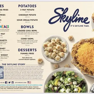 the menu of the restaurant