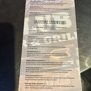 menu