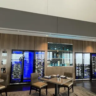 Wall of wines in the Resturant