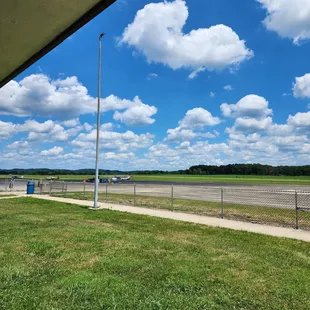 Outside the airport watching planes