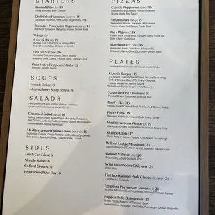 menu