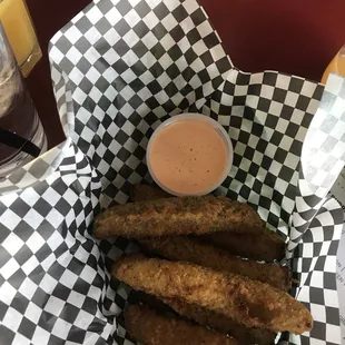 Fried pickle appetizer