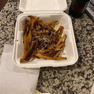 Pub fries. Soggy and soaked in balsamic.