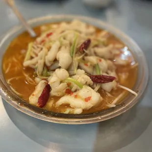 Spicy broth fish