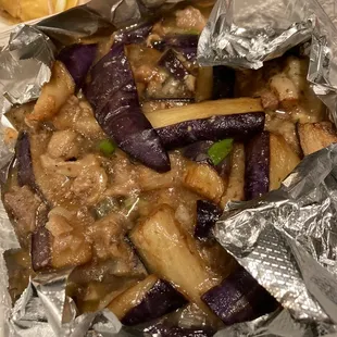 Salted fish eggplant chicken