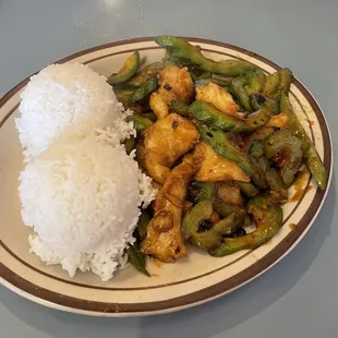 Black bean bitter melon with cod rice