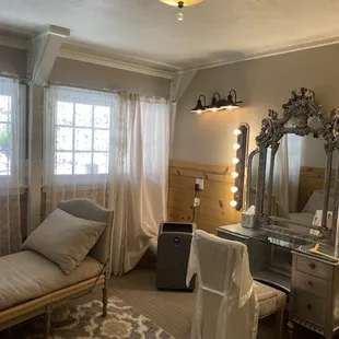Brides area of the bridal suite.