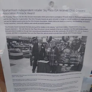 IGA Pinnacle Award!  Great asset to Garretsville!