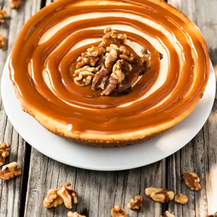 caramel and walnuts