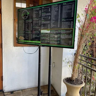 Menu at entrance