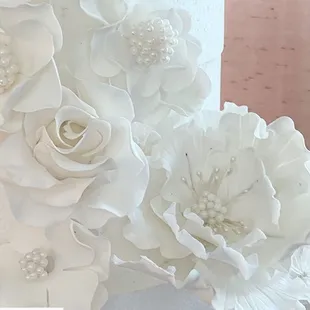 White on White is always in style! Sugar Paste Florals add magic to your wedding or celebration.