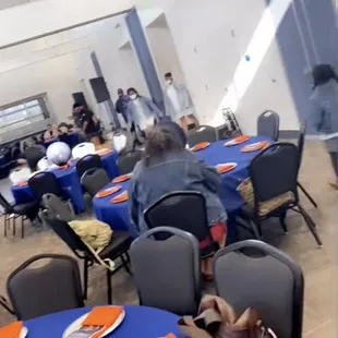 These are pictures of inside the room.  We had 24 rounds tables 10 chairs per table.