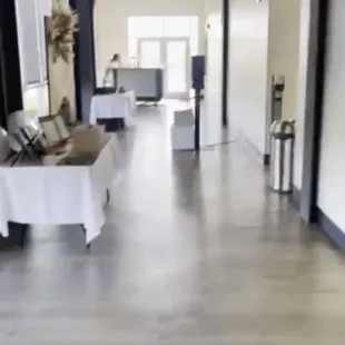 Hallway of the Skyview Event Center we used to set up our Memorial Table  My Son Accomplishments Table, Photo Booth and Bar