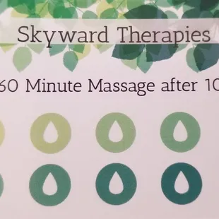 After 10 Massages, receive a one hour free massage! Come back in the same calendar month and get $10 off!