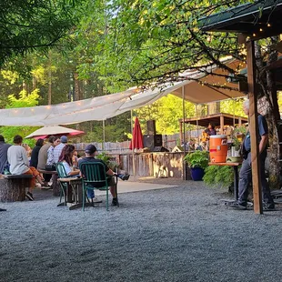 Stage area in outer seating area.