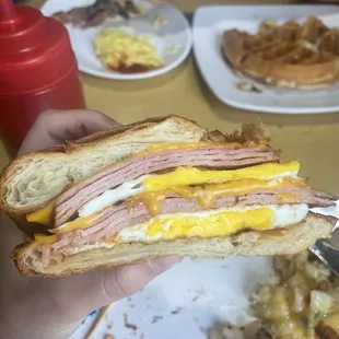 Ham Egg and Cheese Croissant