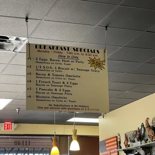 Breakfast specials.