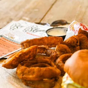 Signature Skyhi, homemade onion rings