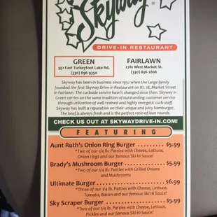 Menu - Front Page