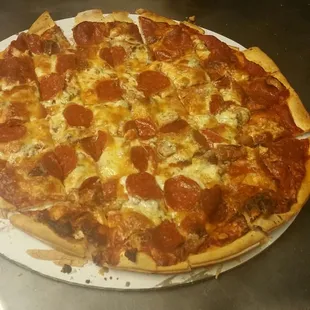 a pepperoni pizza