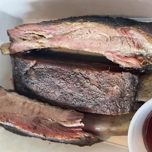 Pork ring- Look at that smoke ring!  Strawberry habanero jam was so refreshing in such a savory meal.