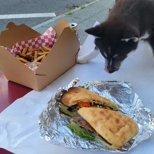 Brisket sandwich and fries and @KleeKai_Keiko