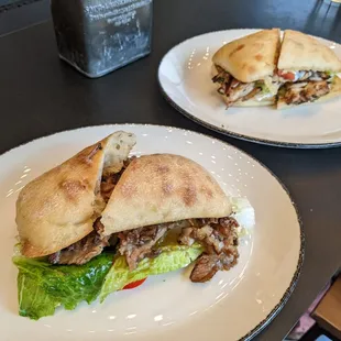 Brisket and chicken tsatziki sandwiches